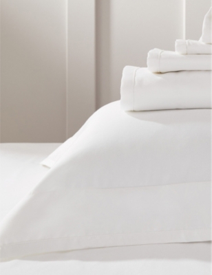 The White Company White Somerton Oxford Cotton-sateen Super King Pillowcase
