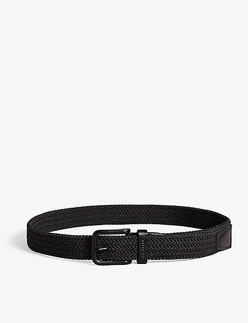TED BAKER: Timmey leather-trim woven belt