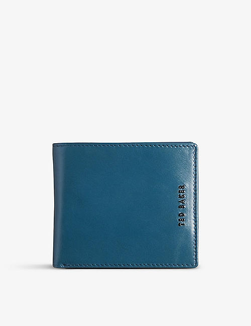 TED BAKER: Sammed branded leather bifold wallet
