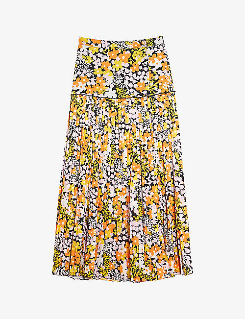 TED BAKER: Klemmy floral-print woven maxi skirt