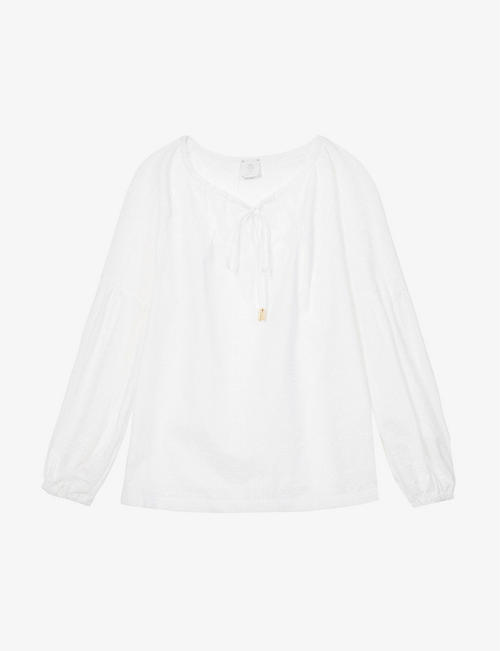 ELEVENTY: Puff-sleeved cotton blend shirt