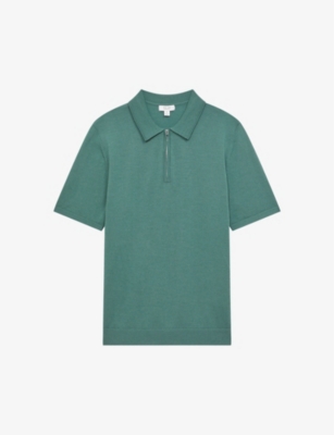 Reiss Blaze - Blue Senior Cotton Press-Stud Polo T-Shirt, UK 10-11 Yrs