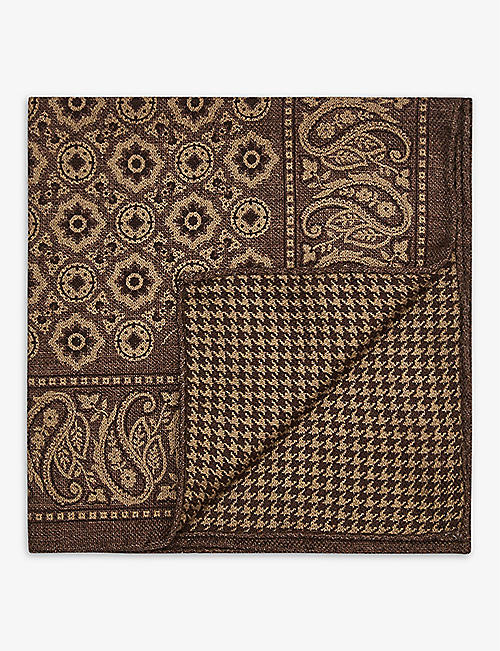 REISS: Barton double-sided silk pocket square