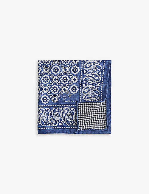 REISS: Barton double-sided silk pocket square