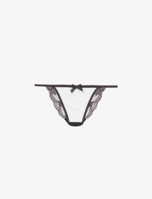 Agent Provocateur Ettie Mid-rise Stretch-mesh Briefs In Black