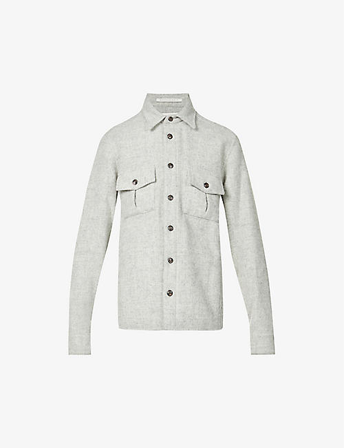 PEREGRINE: Flap-pocket spread-collar wool overshirt
