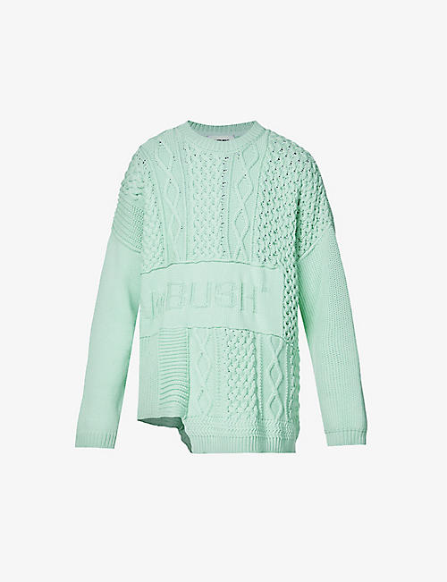 AMBUSH: Patchwork relaxed-fit cotton-blend jumper