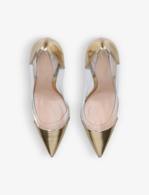 GIANVITO ROSSI Plexi transparent-panel leather and PVC courts