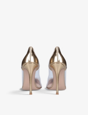 GIANVITO ROSSI Plexi transparent-panel leather and PVC courts