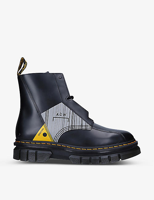 A COLD WALL: A-COLD-WALL x Dr. Martens Bex Neoteric 1460 logo-print leather ankle boots