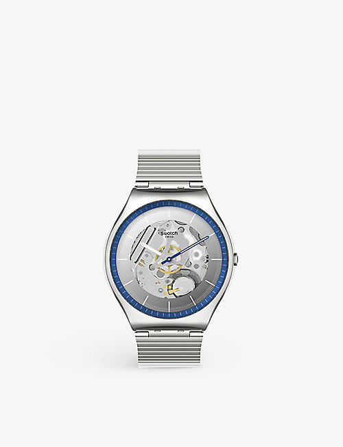 SWATCH: SS07S116GG Ringing in Blue stainless-steel quartz watch