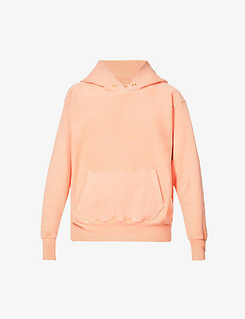 LES TIEN: Cropped relaxed-fit cotton hoody