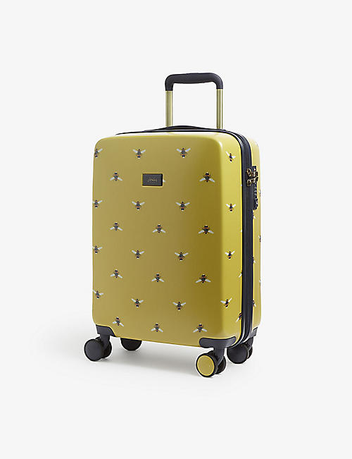 JOULES: Botanical Bee graphic-print shell suitcase 54cm