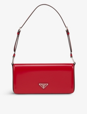 PRADA Spazzolato leather shoulder bag