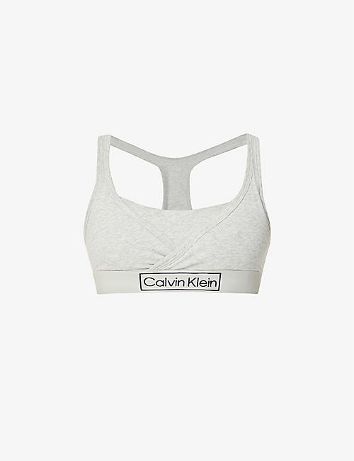 CALVIN KLEIN: Reimagined racerback organic and recycled-cotton-blend maternity bralette