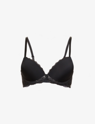 Agent Provocateur, Edwina Satin-trimmed Embroidered Lace Underwired Plunge  Bra, Black, 32A,34A,32B,34B,36B,32C,34C,36C,38C,32D,34D,36D,38D,32DD,34DD,36DD,38DD,32E,34E,36E,32F,34F