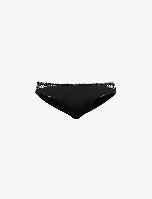 CALVIN KLEIN: Comfort Lotus stretch-lace bikini bottoms