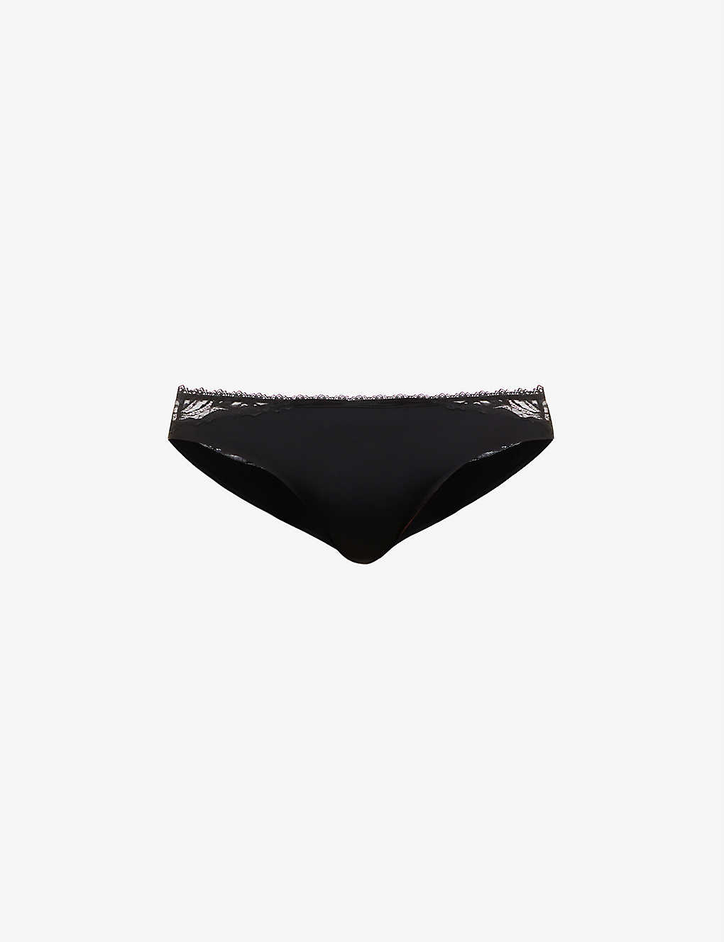 Calvin Klein Comfort Lotus Stretch-lace Bikini Bottoms In Black