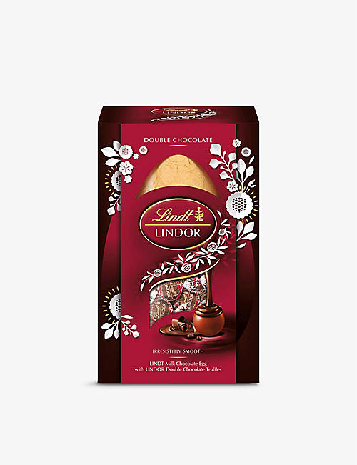LINDT: Lindor milk chocolate egg and double chocolate truffles 260g