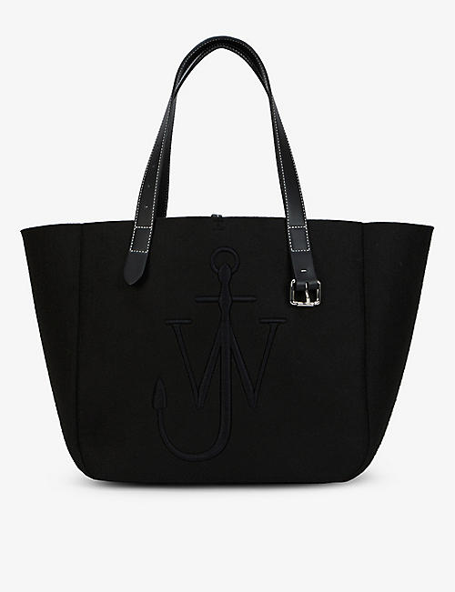 JW ANDERSON: Belt logo-embroidered recycled-polyester tote bag