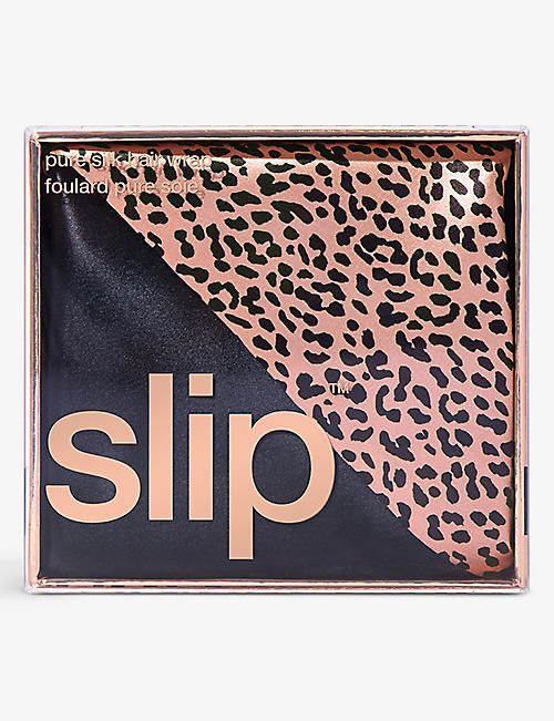SLIP: Wild Leopard silk hair wrap