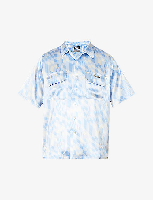PRIVATE POLICY: PXL check-print relaxed-fit woven shirt