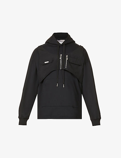 PRIVATE POLICY: Removable-harness cotton-jersey hoody