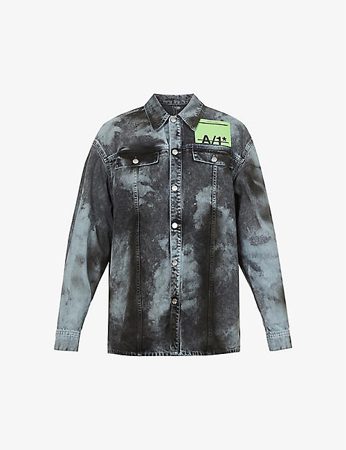 A COLD WALL: Relaxed-fit faded-wash denim shirt
