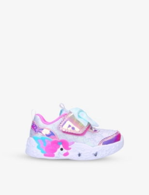 SKECHERS: Unicorn Charmer light-up woven low-top trainers 2-7 years