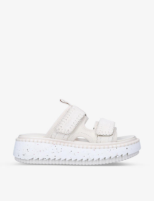 CHLOE: Lilli leather and recycled-woven sandals