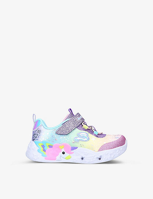 SKECHERS: Unicorn Charmer light-up woven low-top trainers 2-7 years