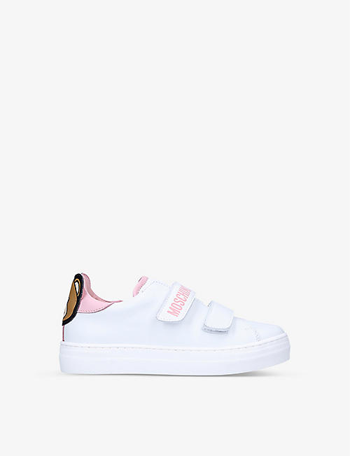 MOSCHINO: Toy Bear leather trainers 6-12 years