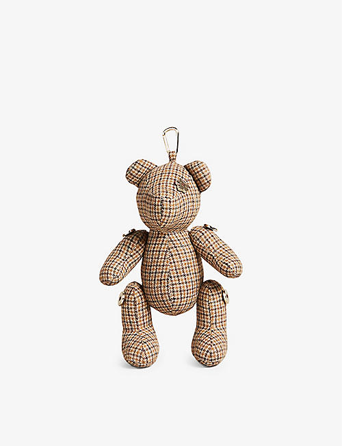 TED BAKER: Romilly check-detail woven bear keyring