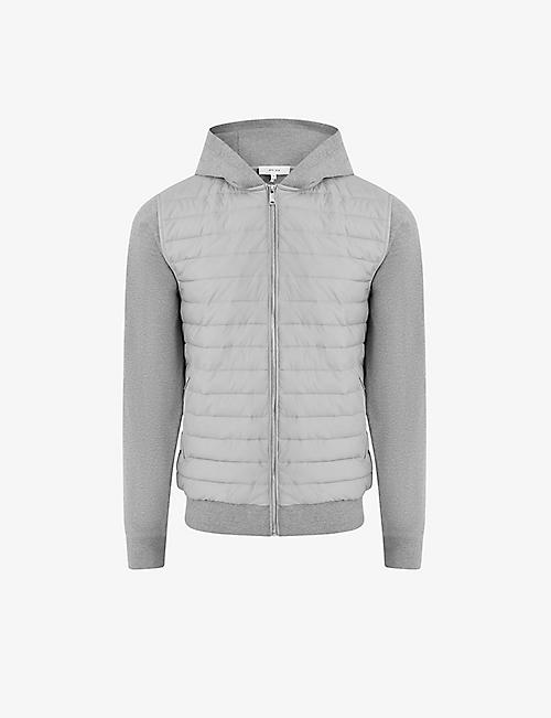 REISS: Taylor quilted-panel shell and knitted jacket