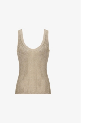 REISS - Imogen metallic-thread knitted top