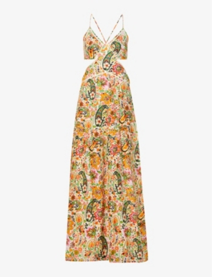 BA SH Baloma paisley print cut out crepe maxi dress Selfridges