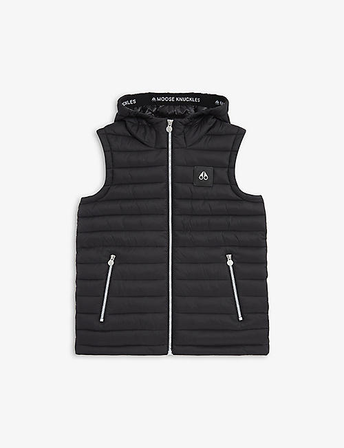 MOOSE KNUCKLES: Jericho quilted recycled-nylon hooded gilet 10-16 years