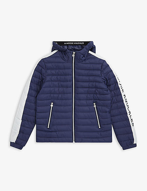 MOOSE KNUCKLES: Parksville quilted recycled-nylon hooded jacket 7-16 years