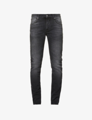 Nudie Jeans Grim Tim Mid-rise Stretch-denim Jeans In Black