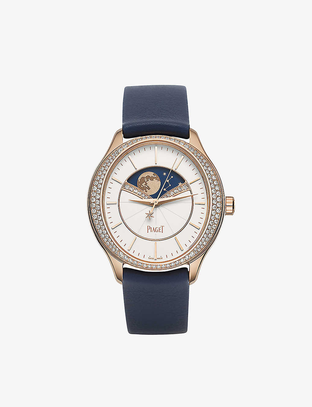 Piaget Women's White G0a40110 Limelight Stella 18ct Rose-gold, 0.6ct Brilliant-cut Diamond And Leath