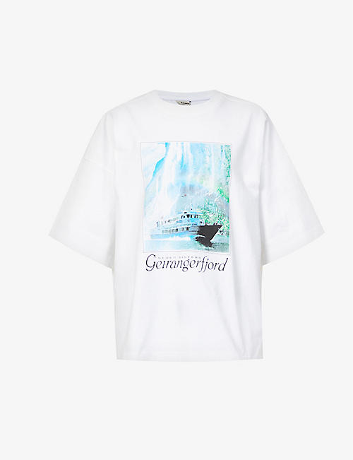 HOLZWEILER: Wings Tourist graphic-print organic cotton T-shirt