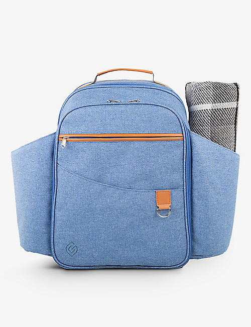 GREENFIELD COLLECTION: Contemporary woven four-person picnic backpack