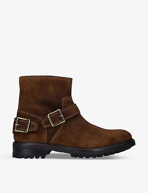 BELSTAFF: Trailmaster buckle-motif leather ankle boots