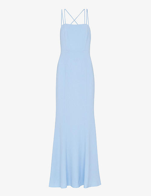 WHISTLES: Emily square-neck strappy stretch-crepe maxi dress