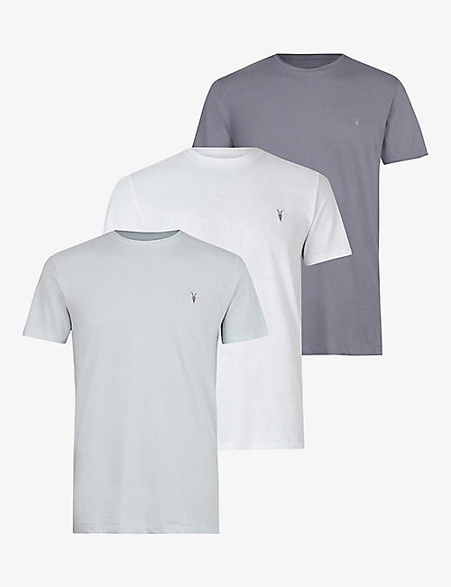 ALLSAINTS: Pack of three Tonic logo-embroidered cotton-jersey T-shirts