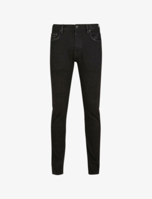 Shop Allsaints Rex Slim-fit Jeans In Jet Black