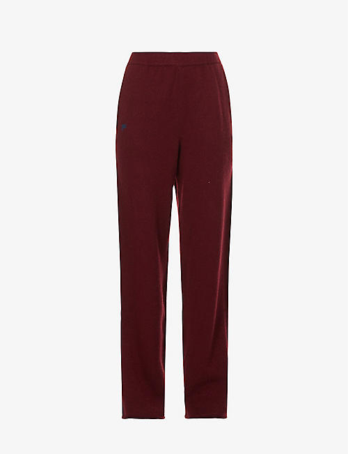 PANGAIA: Wide-leg high-rise recycled cashmere jogging bottoms