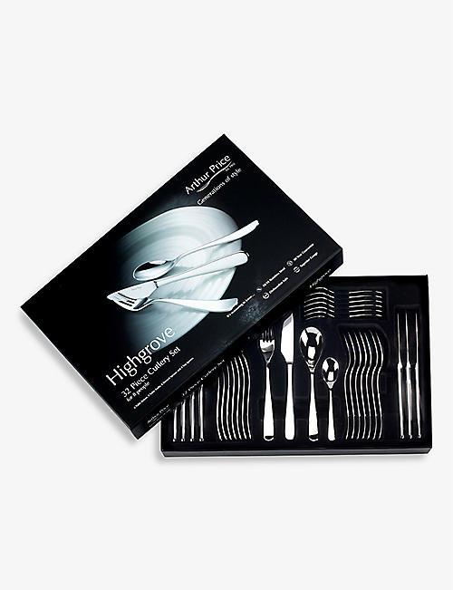 ARTHUR PRICE: Highgrove stainless steel cutlery 32-piece box set