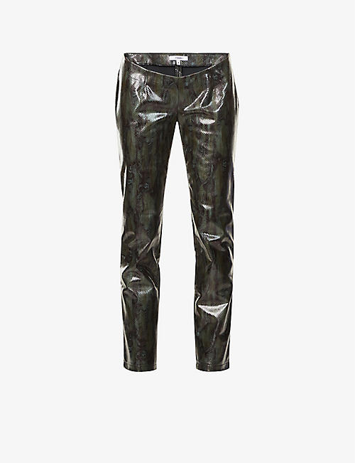 MIAOU: Rex regular-fit low-rise straight vegan-leather trousers