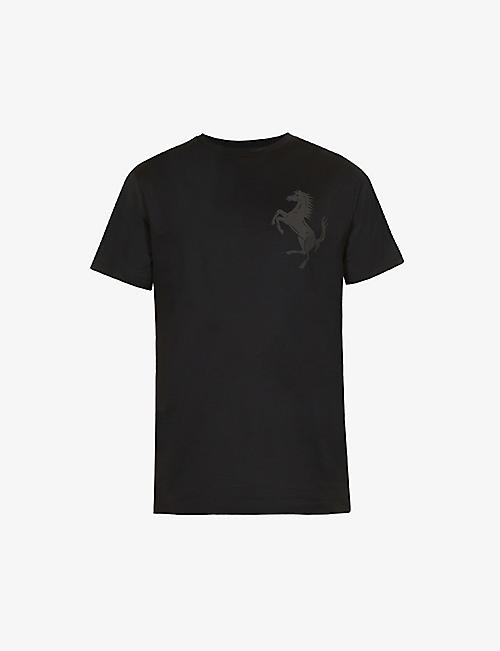 FERRARI: Horse logo-print cotton-jersey T-shirt